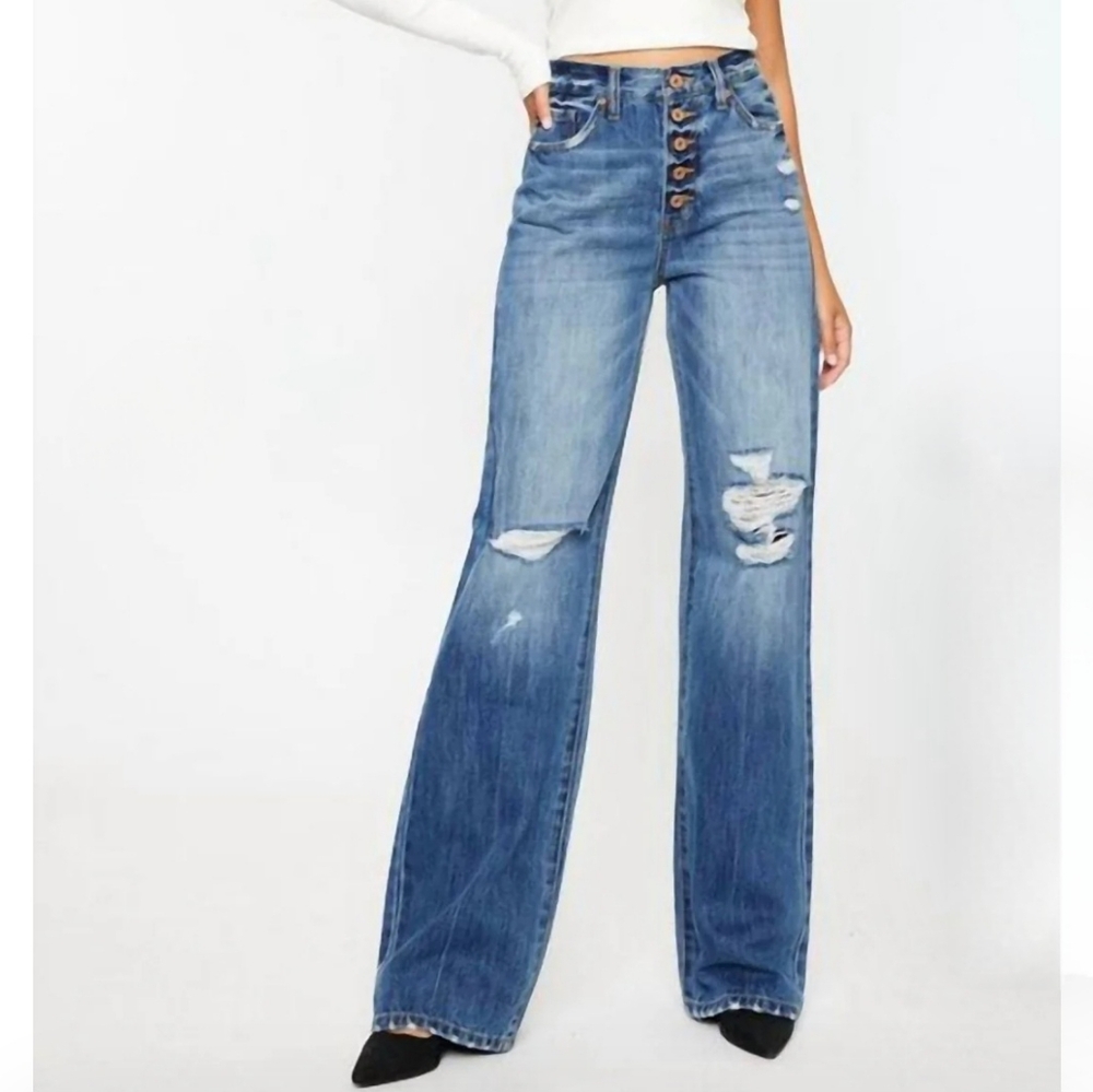 Kancan 90's Distressed Blue Jeans